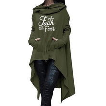 Load image into Gallery viewer, Oversized Cardigan Style Faith Not Fear Hoodie - Faith Based Fashion Hoodie