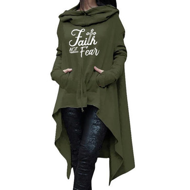 Oversized Cardigan Style Faith Not Fear Hoodie - Faith Based Fashion Hoodie