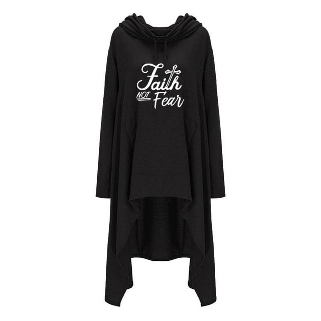 Oversized Cardigan Style Faith Not Fear Hoodie - Faith Based Fashion Hoodie