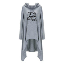 Load image into Gallery viewer, Oversized Cardigan Style Faith Not Fear Hoodie - Faith Based Fashion Hoodie