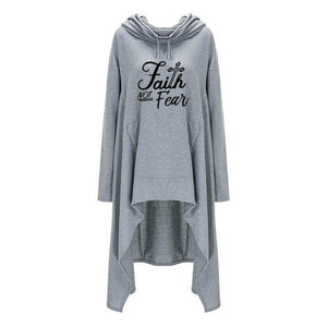 Oversized Cardigan Style Faith Not Fear Hoodie - Faith Based Fashion Hoodie