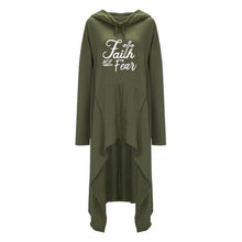 Load image into Gallery viewer, Oversized Cardigan Style Faith Not Fear Hoodie - Faith Based Fashion Hoodie