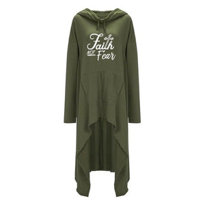 Oversized Cardigan Style Faith Not Fear Hoodie - Faith Based Fashion Hoodie