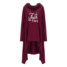 Load image into Gallery viewer, Oversized Cardigan Style Faith Not Fear Hoodie - Faith Based Fashion Hoodie