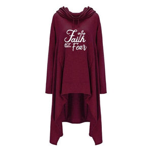 Oversized Cardigan Style Faith Not Fear Hoodie - Faith Based Fashion Hoodie