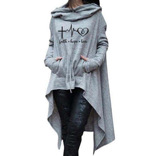 Oversized Cardigan Style Faith Hope Love Hoodie - Faith Based Fashion Hoodie