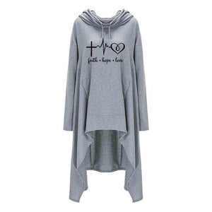 Oversized Cardigan Style Faith Hope Love Hoodie - Faith Based Fashion Hoodie