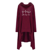 Load image into Gallery viewer, Oversized Cardigan Style Faith Hope Love Hoodie - Faith Based Fashion Hoodie