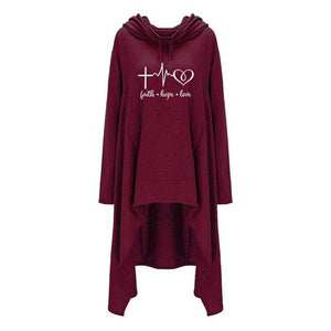 Oversized Cardigan Style Faith Hope Love Hoodie - Faith Based Fashion Hoodie