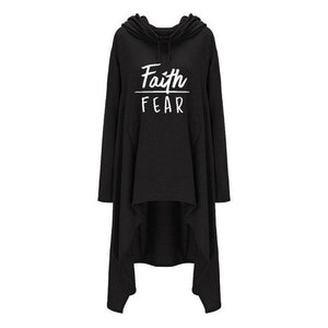 Oversized Cardigan Style Faith Over Fear Hoodie - Faith Based Fashion Hoodie