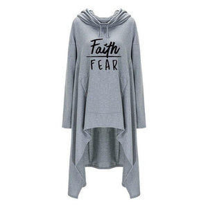 Oversized Cardigan Style Faith Over Fear Hoodie - Faith Based Fashion Hoodie