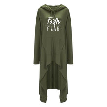 Load image into Gallery viewer, Oversized Cardigan Style Faith Over Fear Hoodie - Faith Based Fashion Hoodie