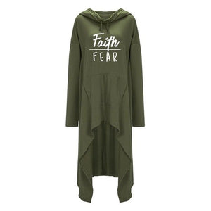 Oversized Cardigan Style Faith Over Fear Hoodie - Faith Based Fashion Hoodie