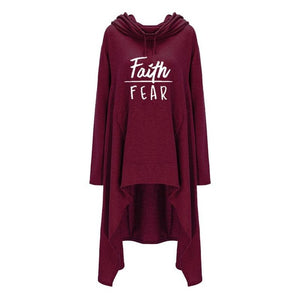 Oversized Cardigan Style Faith Over Fear Hoodie - Faith Based Fashion Hoodie